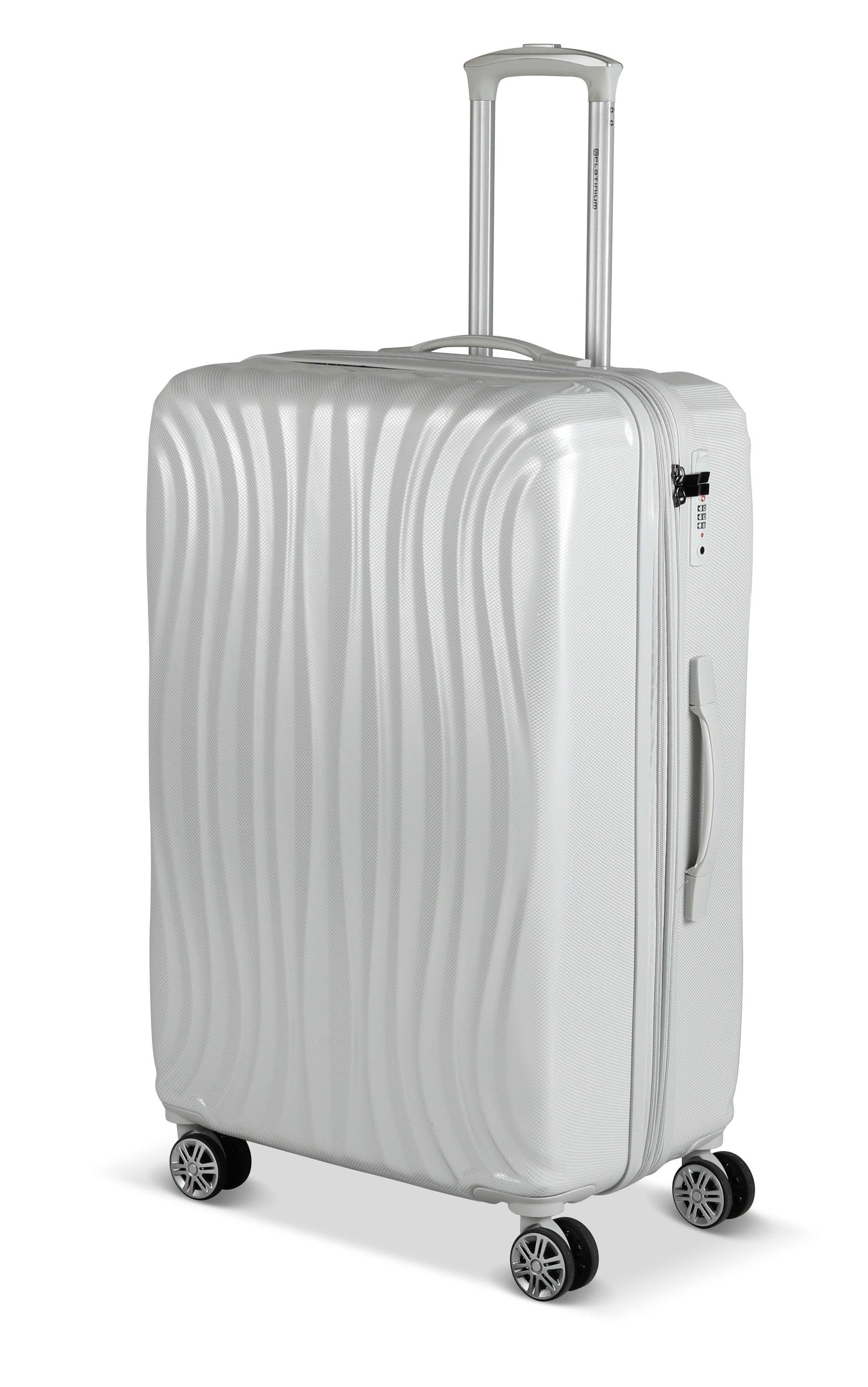 PLATINIUM - PRAGUE - VALISE GRANDE TAILLE RIGIDE EXTENSIBLE - BLANC - LE MONDE DU BAGAGE