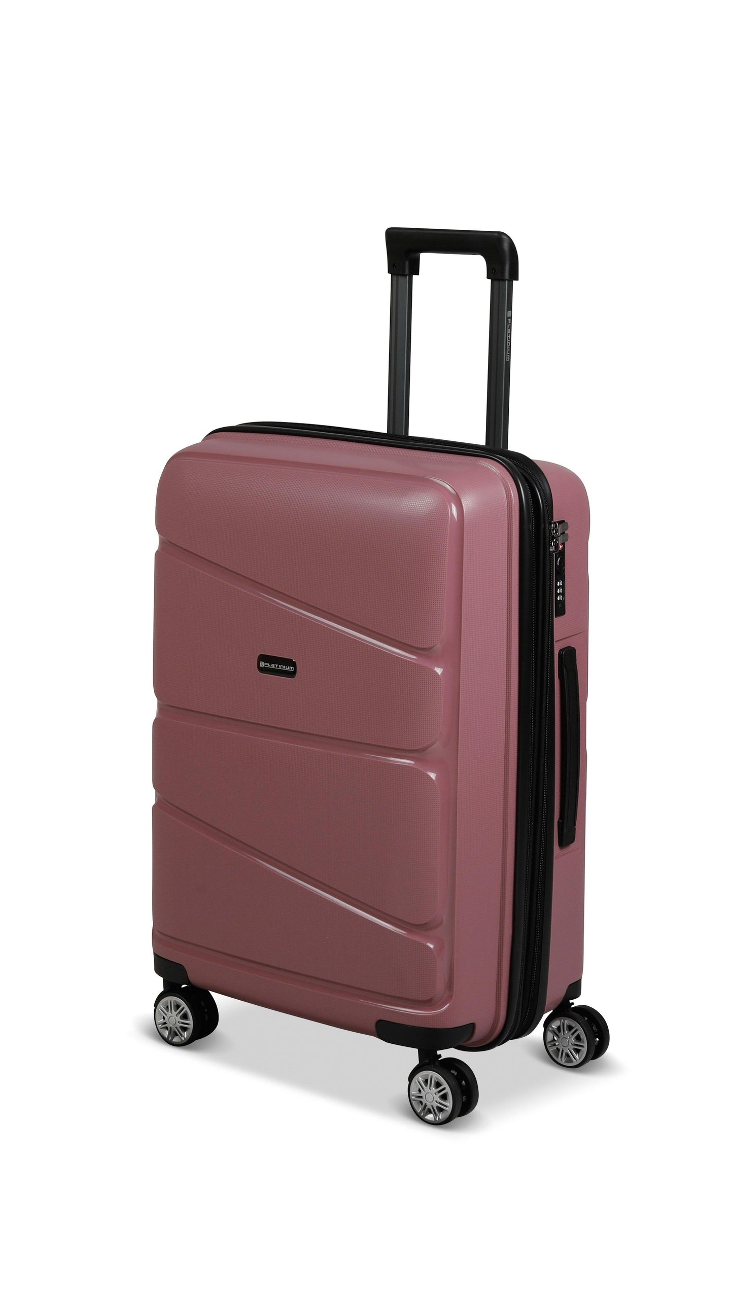 Valise Platinium Taille Medium (65cm) Rose polypropylène vue de profil