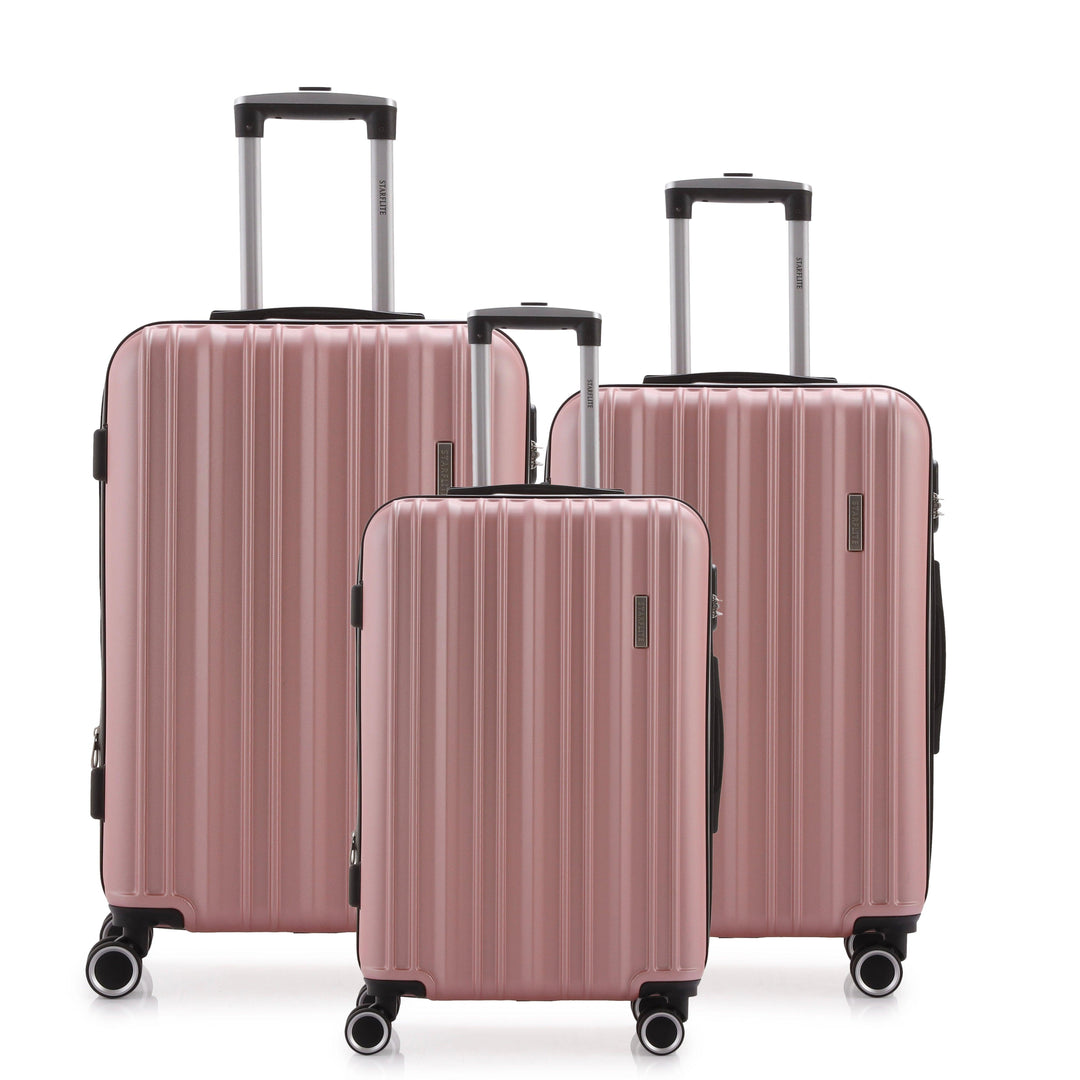 STARFLITE - BALI - SET DE 3 VALISES RIGIDE EXTENSIBLE - ROSE GOLD