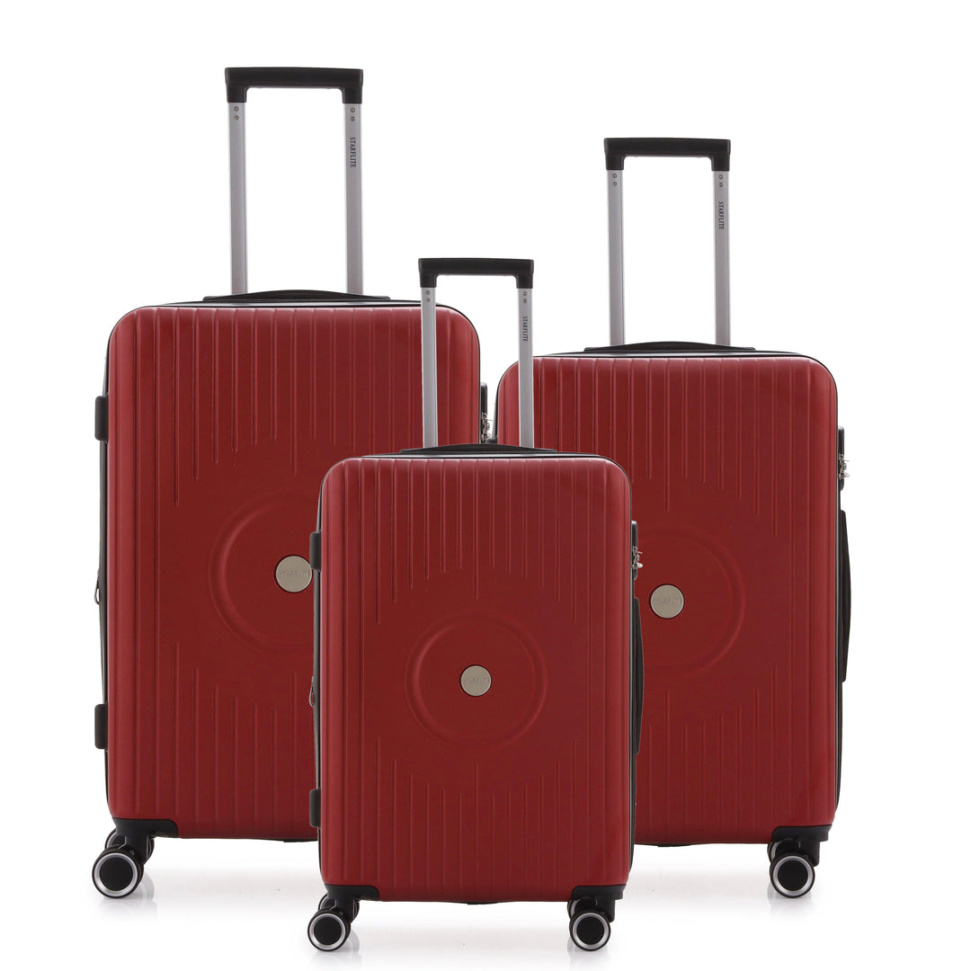 STARFLITE - SET DE 3 VALISES RIGIDE EXTENSIBLE - "SUMMIT" ROUGE VUE DE FACE