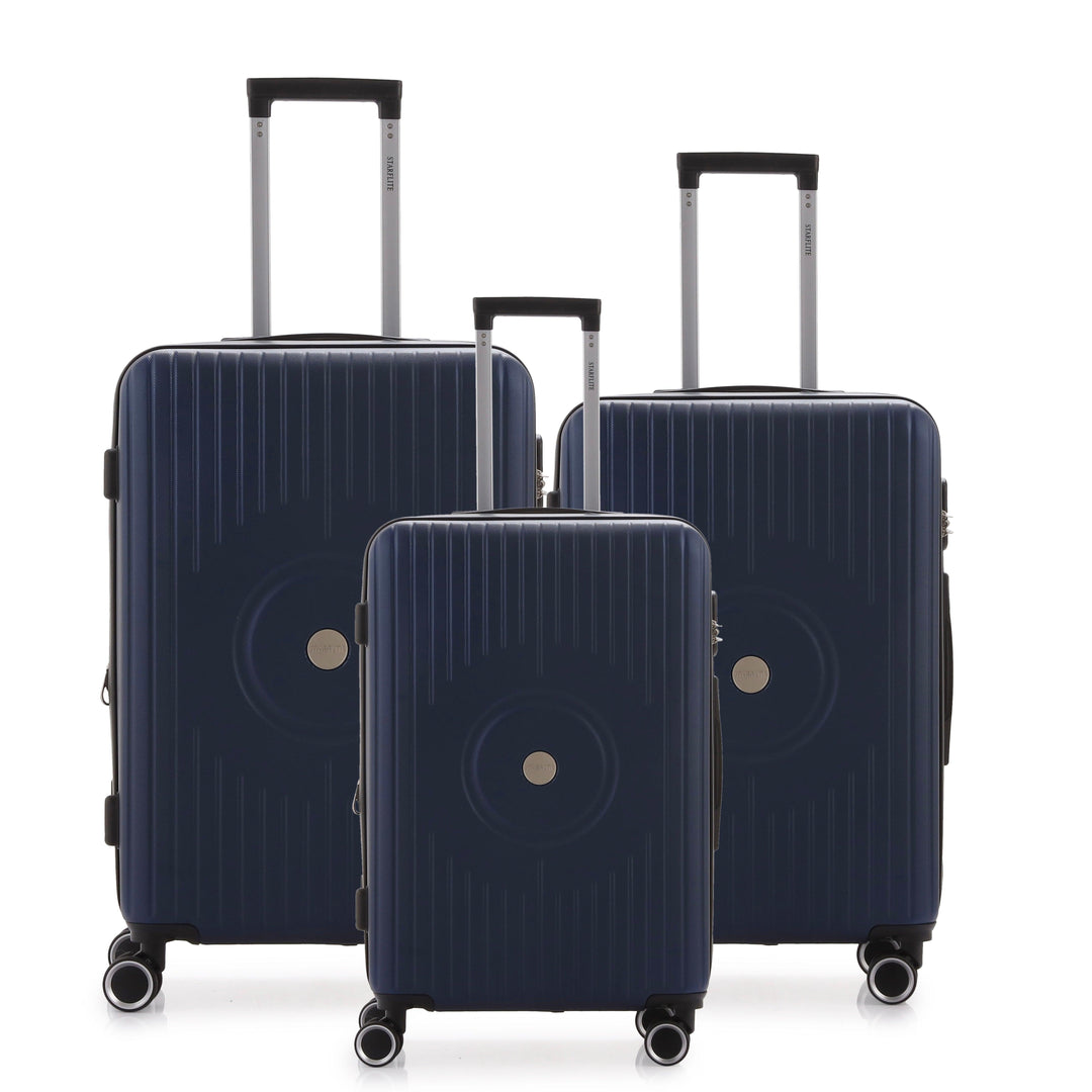 STARFLITE - SET DE 3 VALISES RIGIDE EXTENSIBLE - "SUMMIT" NAVY VUE DE FACE