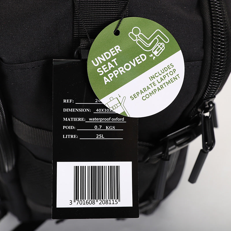 Sac à dos cabine 40x30x20 cm PLATINIUM – CABIN 40 – Format underseat avion