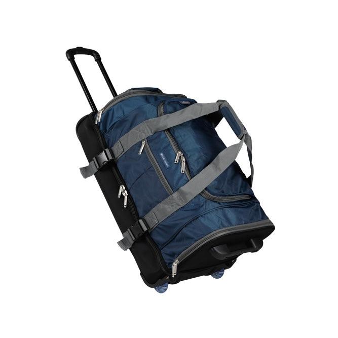 Sac de voyage Platinium bleu sans bandoulière taille moyenne 65cm vue de profil