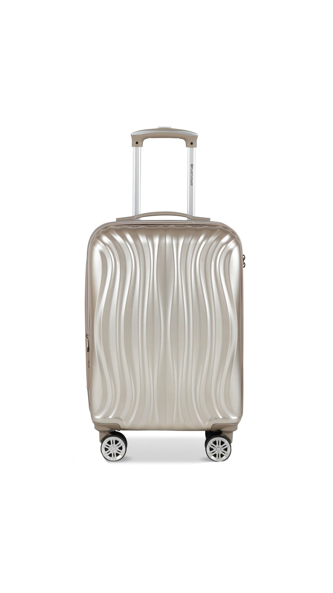 PLATINIUM - MADRID - VALISE TAILLE CABINE RIGIDE EXTENSIBLE - CHAMPAGNE - LE MONDE DU BAGAGE