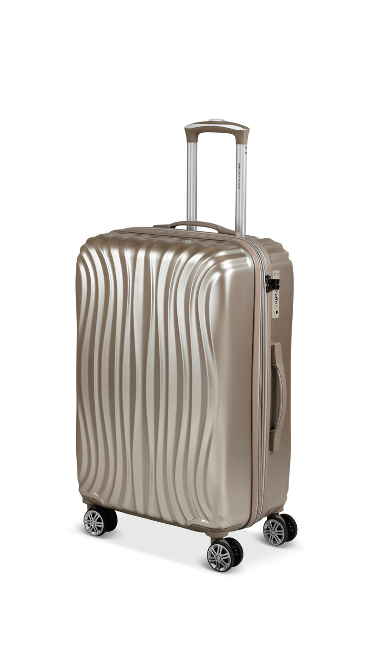 PLATINIUM - MADRID - VALISE TAILLE MOYENNE RIGIDE EXTENSIBLE - CHAMPAGNE - LE MONDE DU BAGAGE