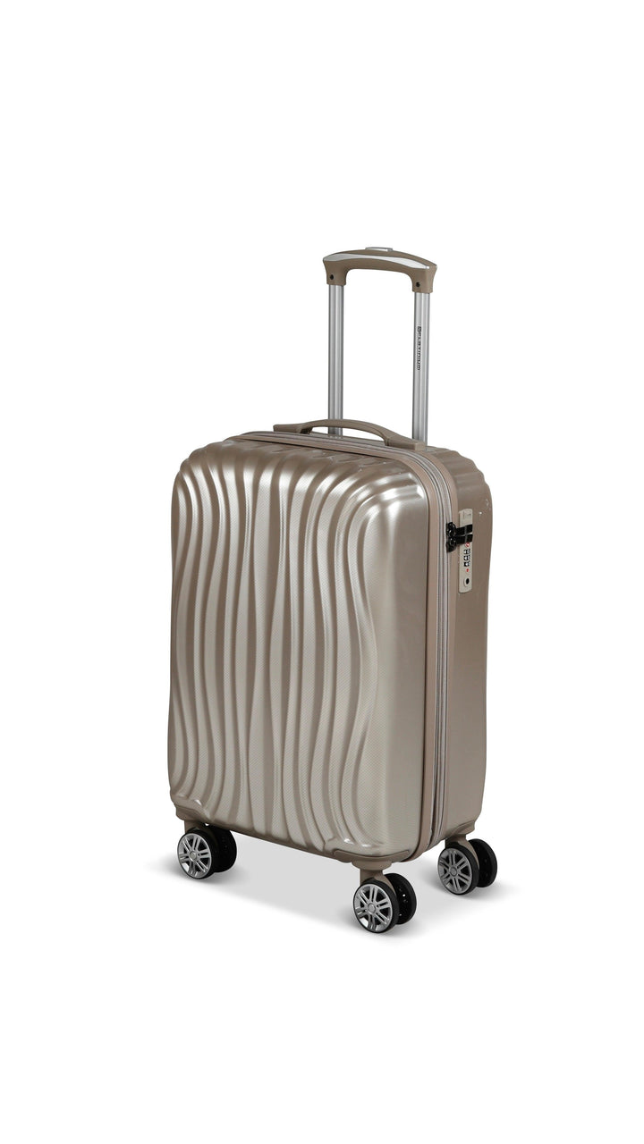 PLATINIUM - MADRID - VALISE TAILLE MOYENNE RIGIDE EXTENSIBLE - CHAMPAGNE - LE MONDE DU BAGAGE