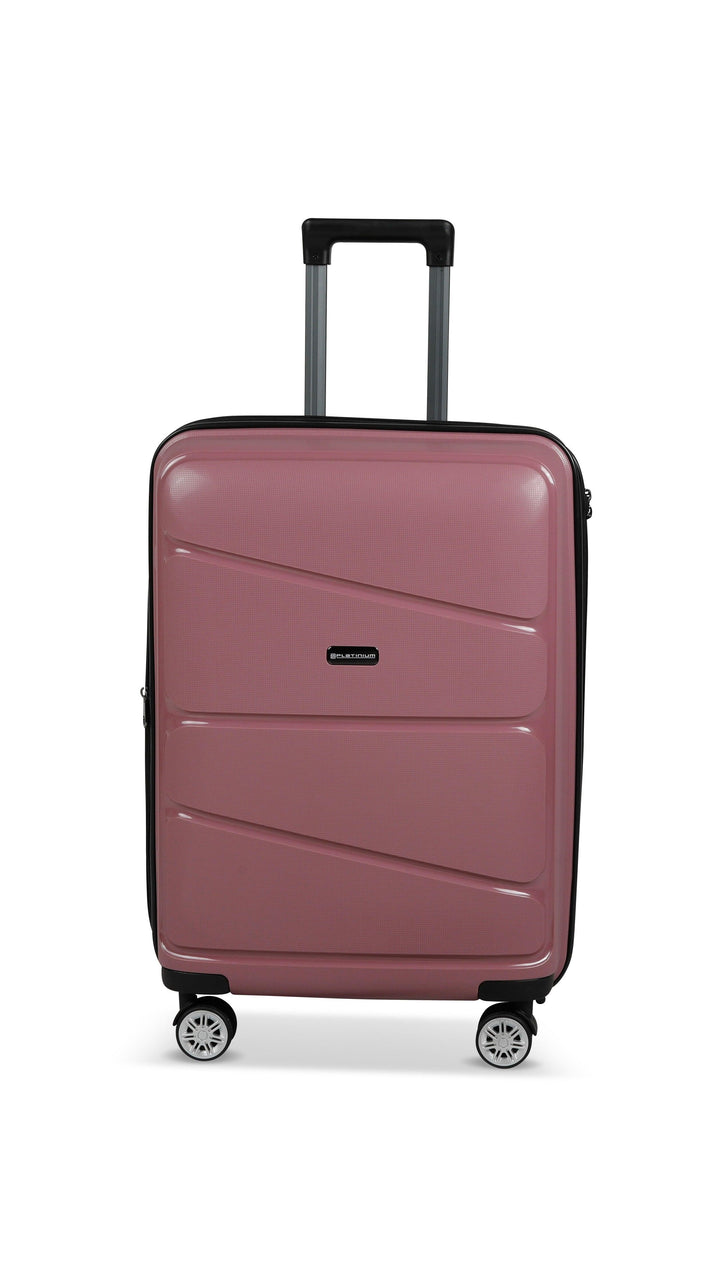 Valise Platinium Rose polypropylène Set de 3 vue de face