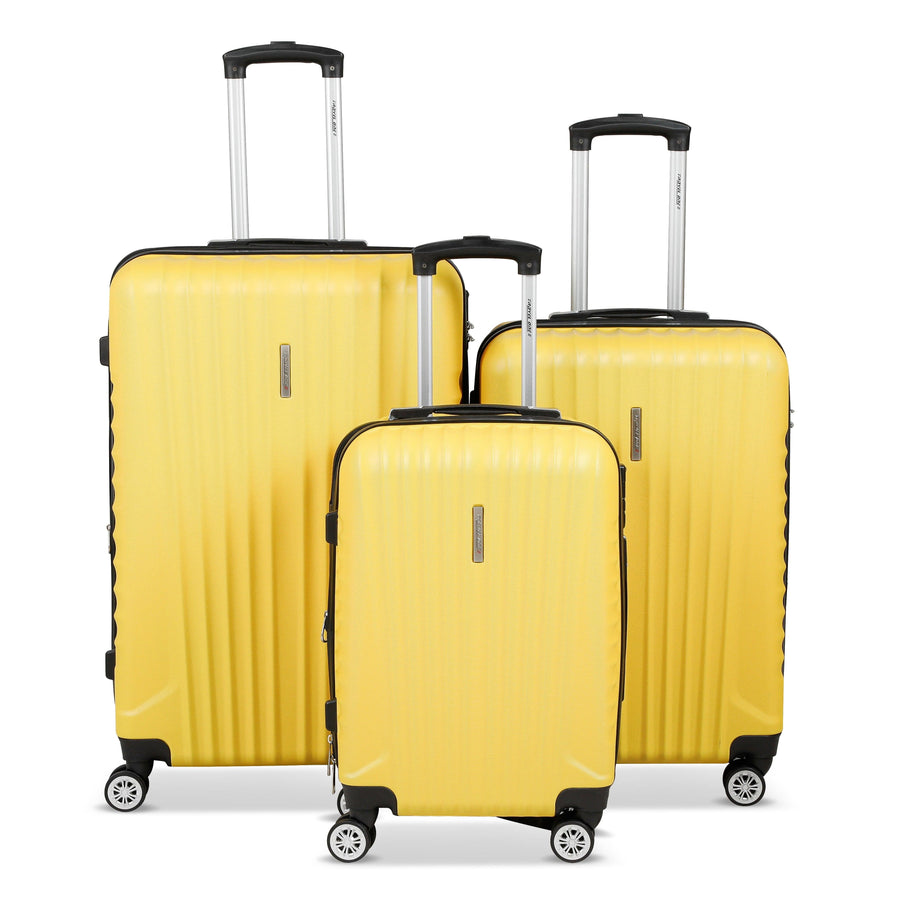 Valise Travel One Jaune Set de 3 extensible vue de face