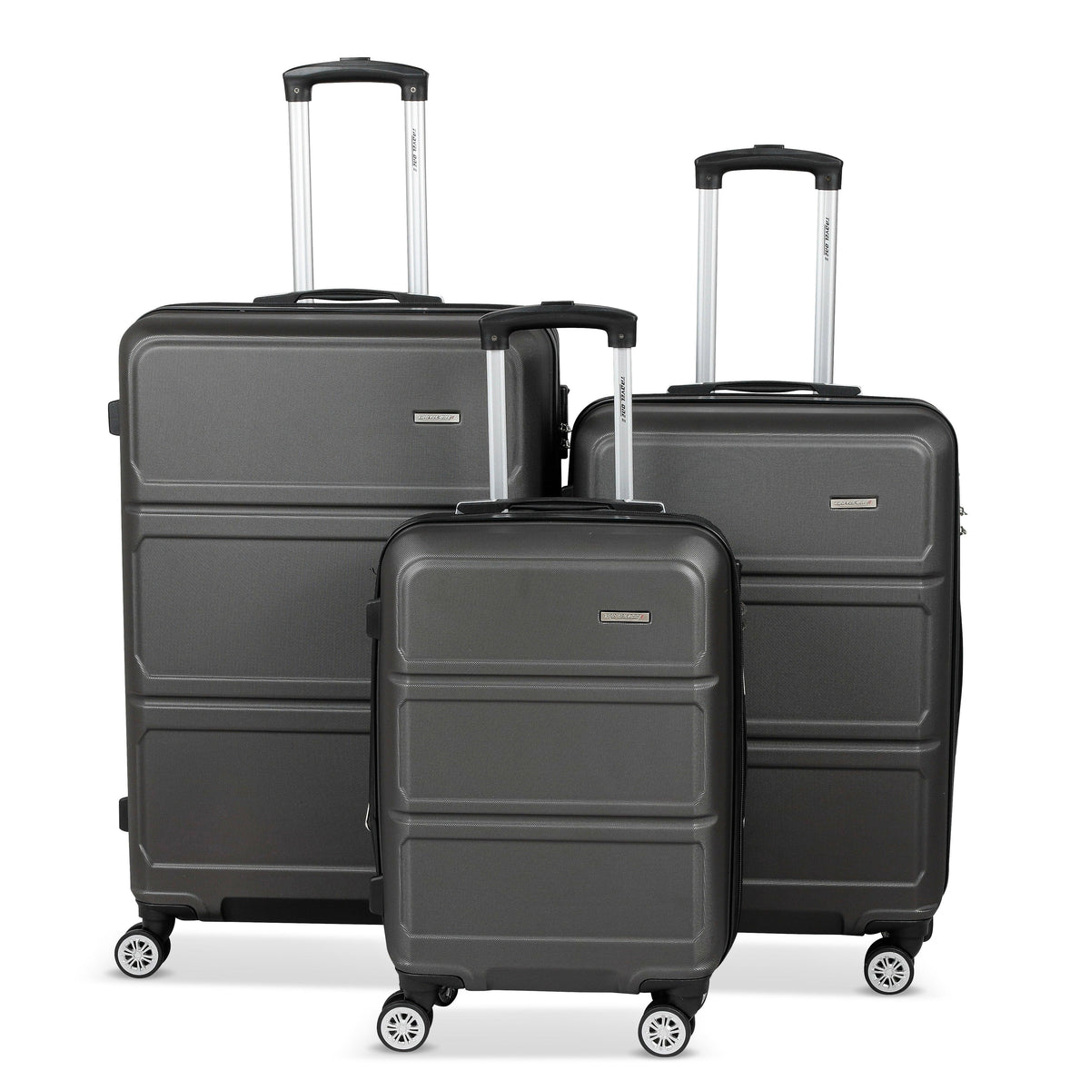 LALAHO Set 3 Valises Rigides Légères 4 Roulettes Spinner M L XL - Gris Foncé