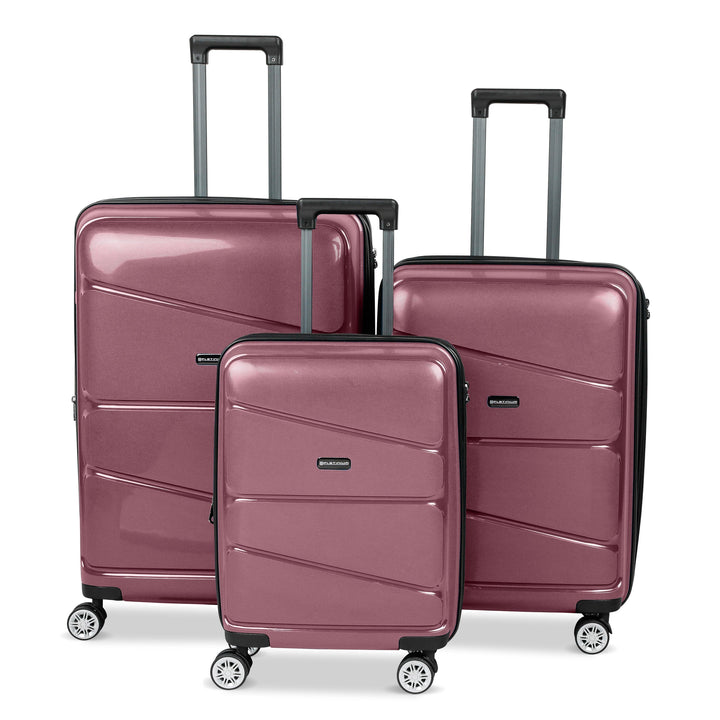 Valise Platinium Rose polypropylène Set de 3