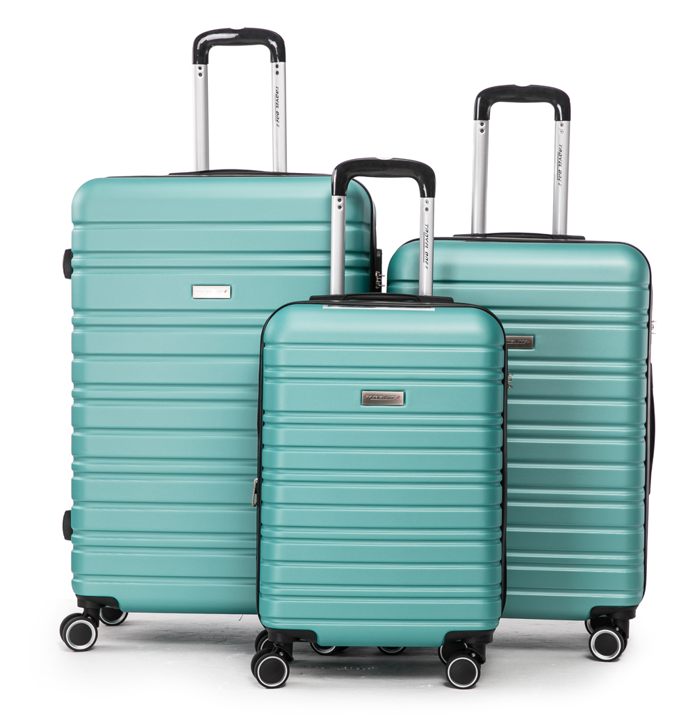 Valise verte set de 3 Travel one